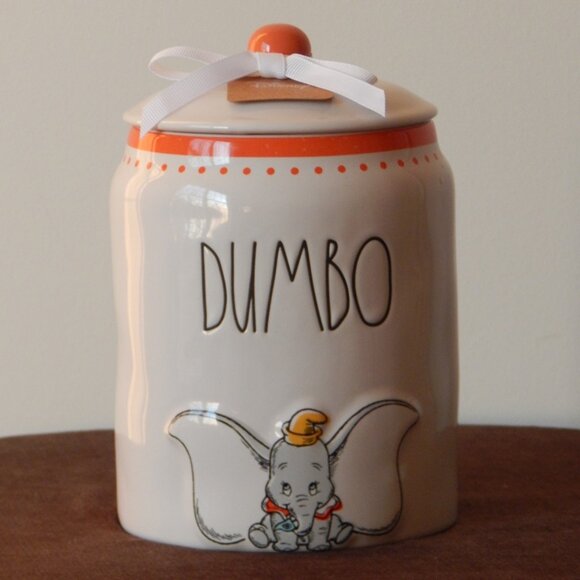 Ray Dunn Disney DUMBO White & Orange Hand Crafted Cookie Jar Canister w/ Lid NWT - Picture 2 of 9